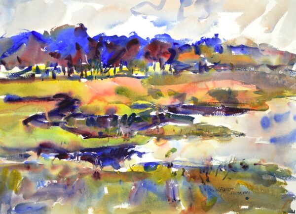 4611 Tideland Reflection, Original Watercolor Painting by Eric Wiegardt AWS-DF, NWS