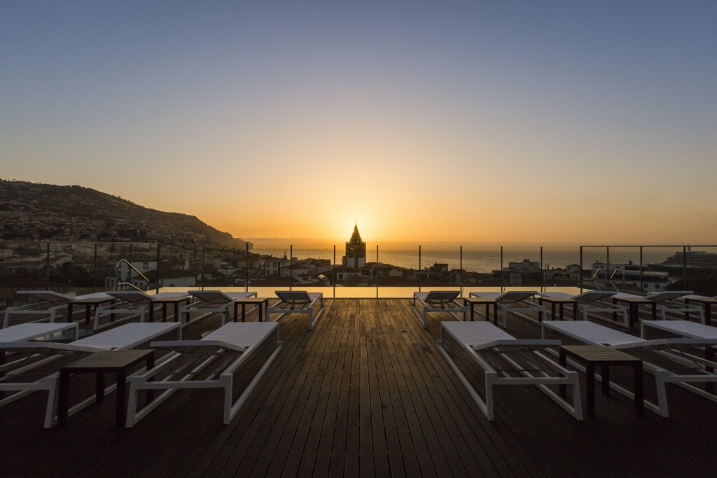 Rooftop view from the castanheiro hotel in Madeira Portugal